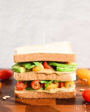 Roasted Tomatoes with Creamy Mushroom Sandwich