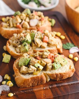 Chicken Mushroom Salad Toast